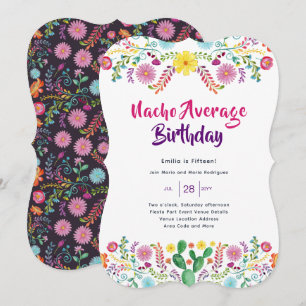 Mexican FIESTA Birthday Invitation Folk Art