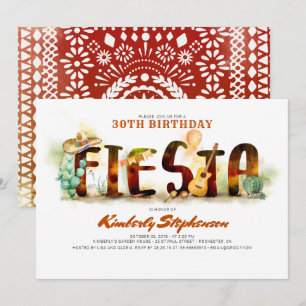Mexican Fiesta Birthday Party Invitations