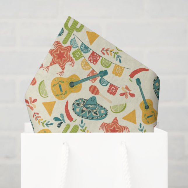 Mexican Fiesta Birthday Patterned Tissue Paper (Gift Bag)