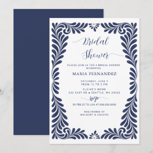 Mexican Fiesta Blue Talavera Bridal Shower Invitation