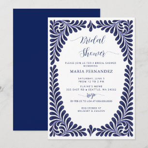 Mexican Fiesta Blue Talavera Bridal Shower Invitation