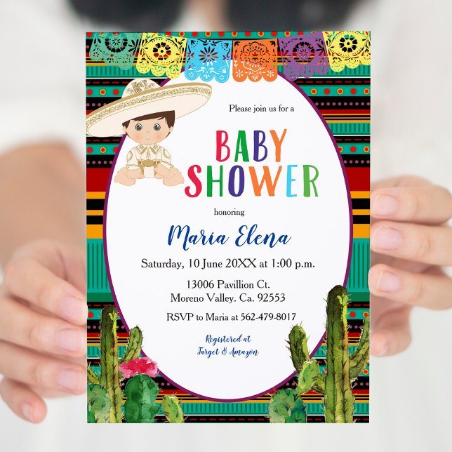 Mexican Fiesta Boy Baby Shower Invitation (Creator Uploaded)