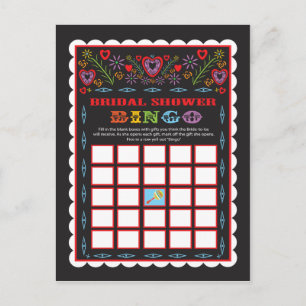 Mexican Fiesta Bridal Shower Bingo game card