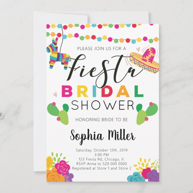 Mexican Fiesta Bridal Shower Invitation (Front)