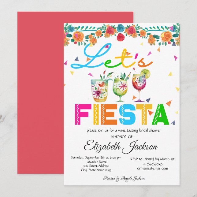 Mexican Fiesta Bridal Shower Invitation (Front/Back)