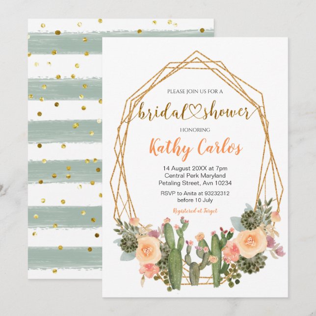 Mexican Fiesta Bridal Shower Invitation (Front/Back)