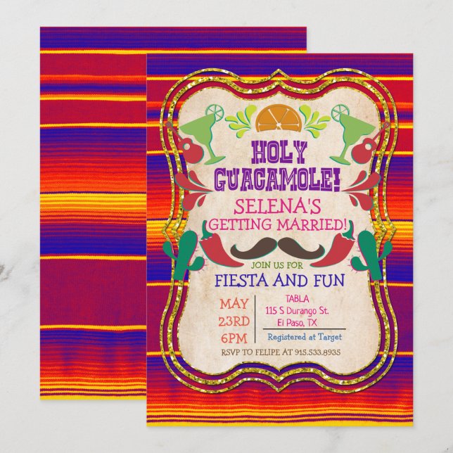 Mexican Fiesta Bridal Shower Invitation (Front/Back)