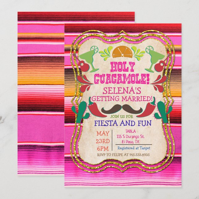 Mexican Fiesta Bridal Shower Invitation (Front/Back)