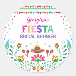 Mexican Fiesta Bridal Shower Party Decor Classic Round Sticker