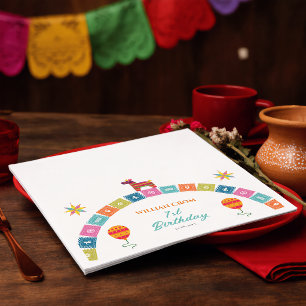 Mexican Fiesta Cactus 1st Year Birthday Napkin