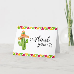 Mexican Fiesta Cactus Taco 'Bout A Baby Shower Thank You Card