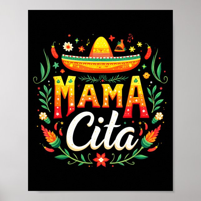 Mexican fiesta cinco de mayo mama cita  poster (Front)