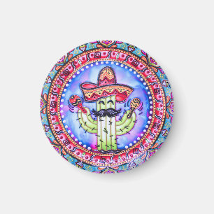 Mexican Fiesta Cinco de Mayo Sombrero Hat Blue Red Magnet