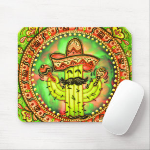 Mexican Fiesta Cinco de Mayo Sombrero Hat Green  Mouse Mat