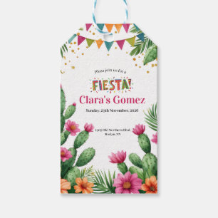 Mexican Fiesta Colourful Cactu Floral Bridal Showe Gift Tags
