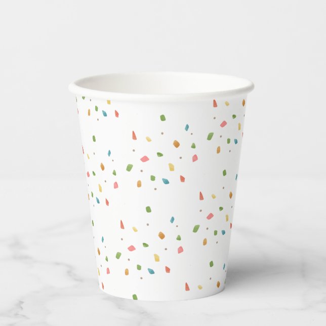 Mexican Fiesta Colourful Confetti Baby Shower Paper Cups (Front)