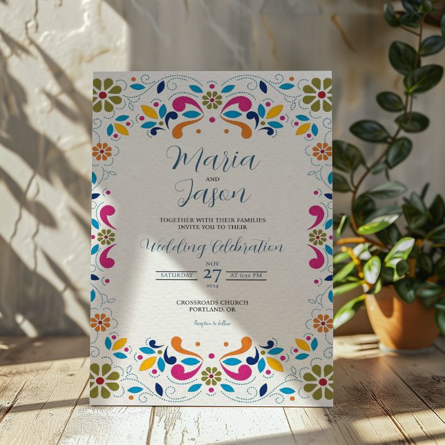 Mexican Fiesta Colourful Floral Boda Wedding Invitation (Mexican Fiesta Colorful Floral Boda Wedding Invitation)
