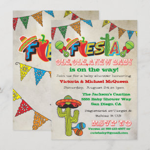Mexican Fiesta Couples Baby Shower Invitation