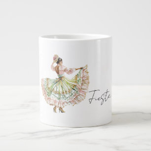 Mexican Fiesta Dance Dress Large Coffee Mug