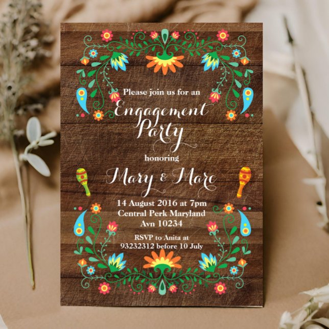 Mexican Fiesta Engagement Party Invitation (Creator Uploaded)