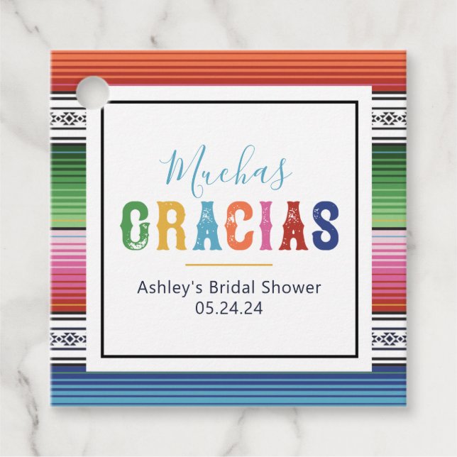 Mexican Fiesta Favour Tag (Front)