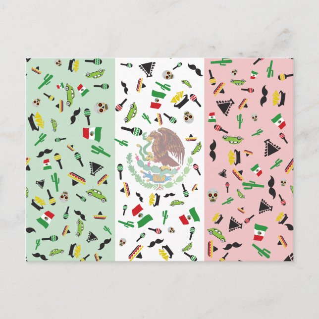 Mexican Fiesta - Flag of Mexico Postcard (Front)