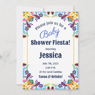 Mexican Fiesta Floral Baby Shower Invitation