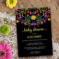 Mexican Fiesta Floral Black Colourful Baby Shower