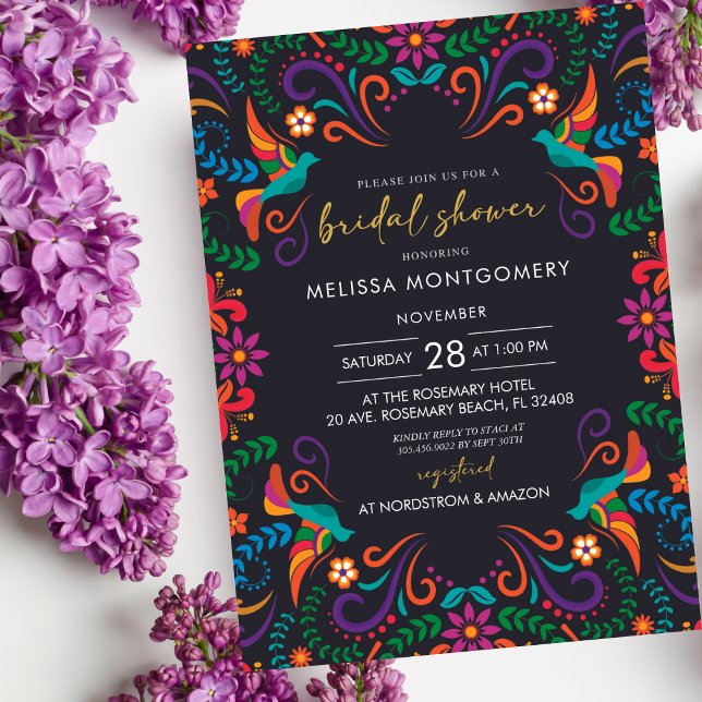 Mexican Fiesta Floral Bridal Shower Invitation (Creator Uploaded)