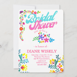 Mexican Fiesta Floral Bridal Shower Invite