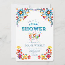 Mexican Fiesta Floral Bridal Shower Invite