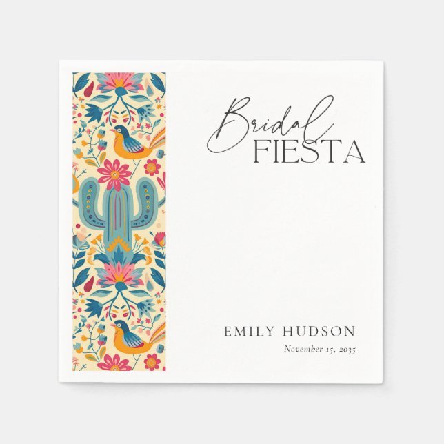 Mexican Fiesta Floral Bridal Shower Napkin (Front)