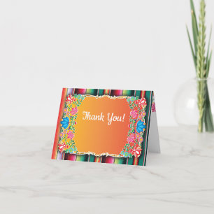 Mexican Fiesta floral glitter thank you note