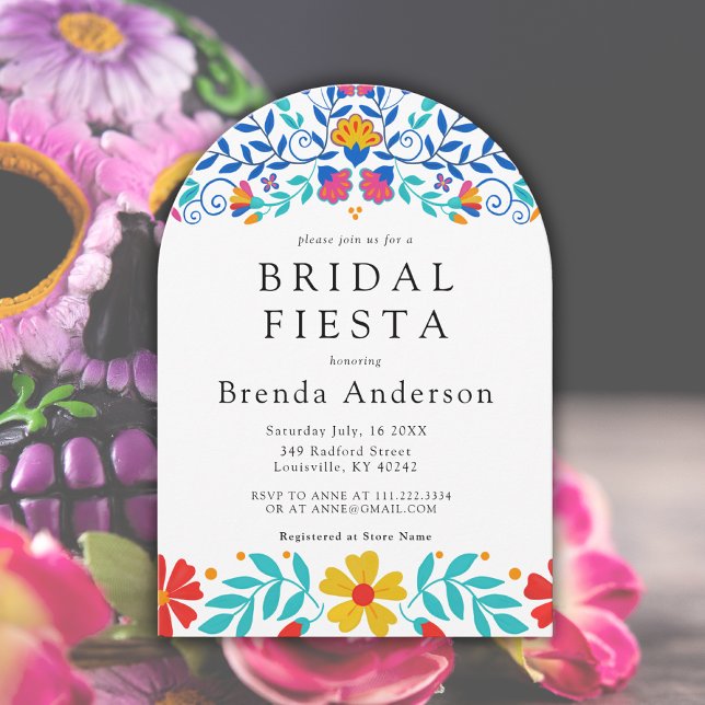 Mexican Fiesta Floral Latina Arch Bridal Shower  Invitation (Creator Uploaded)