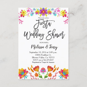 Mexican Fiesta Floral Wedding shower Invitation