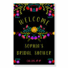 Mexican Fiesta Flower Bridal Shower Easel Welcome