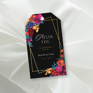 Mexican Fiesta Flower Wedding Black Favour Gift Ta Tags