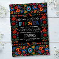 Mexican Fiesta Folk Art Floral Embroidery Birthday