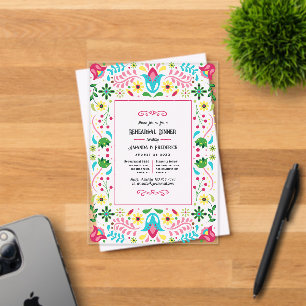 Mexican Fiesta Folk Art Rehearsal Dinner Acrylic Invitations