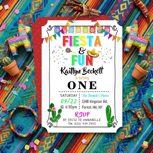 Mexican Fiesta & Fun 1st Birthday Invitation (Creator Uploaded)