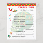 Mexican Fiesta Fun | Baby Shower Question Game  Flyer<br><div class="desc">Mexican theme fiesta fun | Baby Shower Question Game Quiz Humour with a list of embarrassing questions. Change the questions to suit your needs.</div>