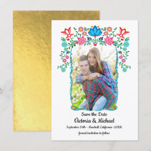 Mexican Fiesta Gold Save the Date Photo