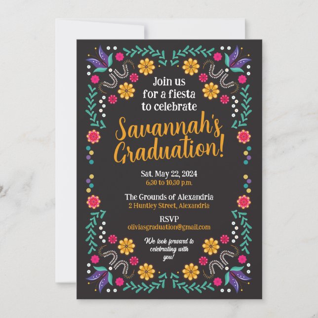 Mexican Fiesta Graduation Party Invitation (Front)
