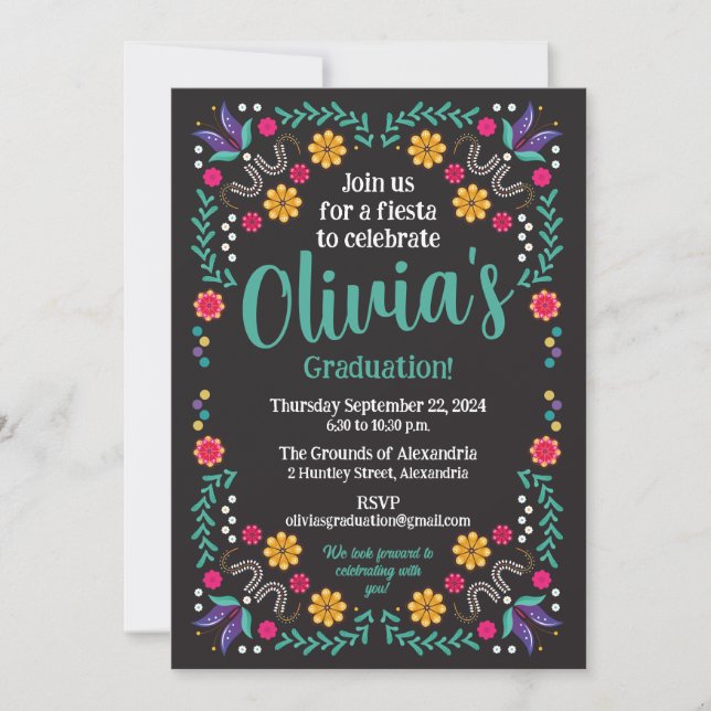 Mexican Fiesta Graduation Party Invitation (Front)