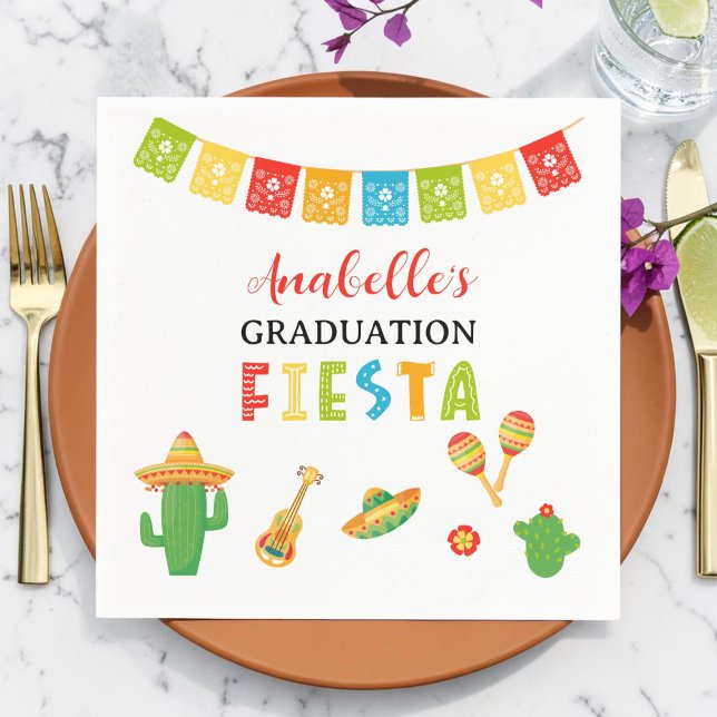 Mexican Fiesta Graduation Party Napkin (Creator Uploaded)