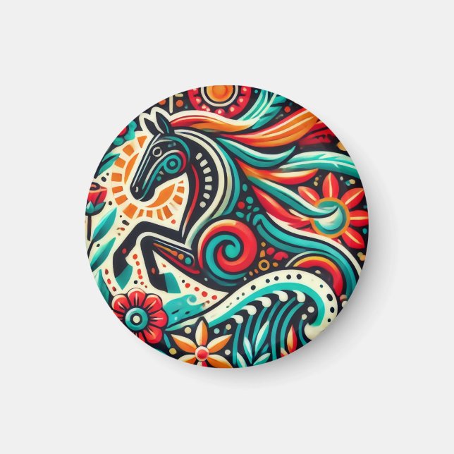 Mexican fiesta horse magnet (Front)