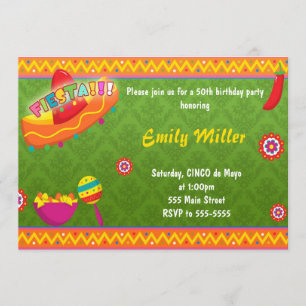 Mexican Fiesta Invitation Adult Birthday Party