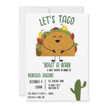 Mexican fiesta let's taco Baby Shower Invitation