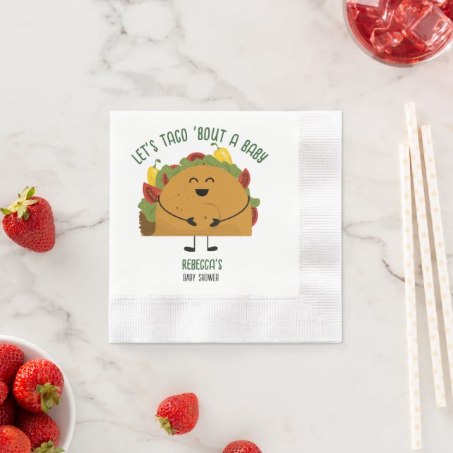 Mexican fiesta let's taco 'bout a baby baby shower napkin (Insitu)