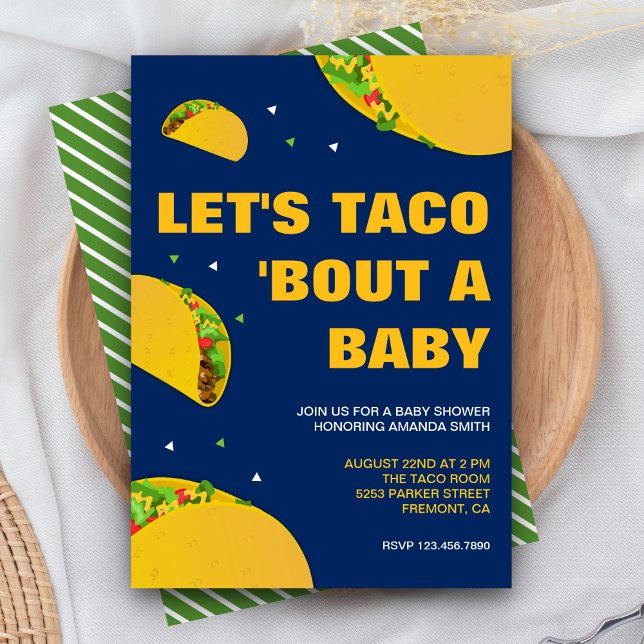 Mexican Fiesta Let's Taco 'Bout a Baby Shower Invitation (Creator Uploaded)